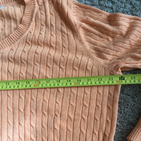 Studio Works Cable Knit Peach Sweater - Picture 14 of 17